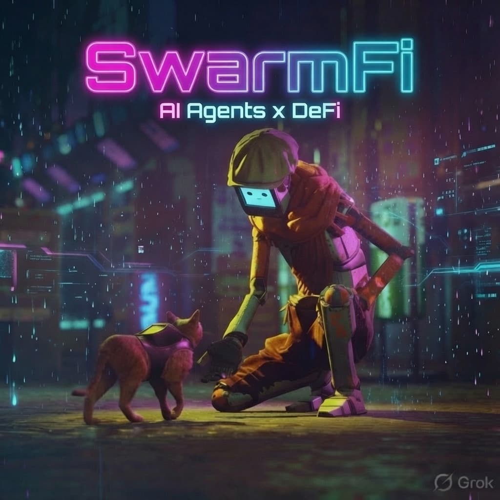 SwarmFi — AI Agents x DeFi event artwork